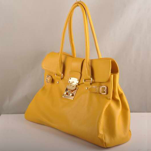 90331 Miu Miu Vitello Tote Borse in pelle 90.331 Giallo